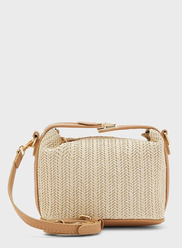 Woven Clutch Bag With Handle