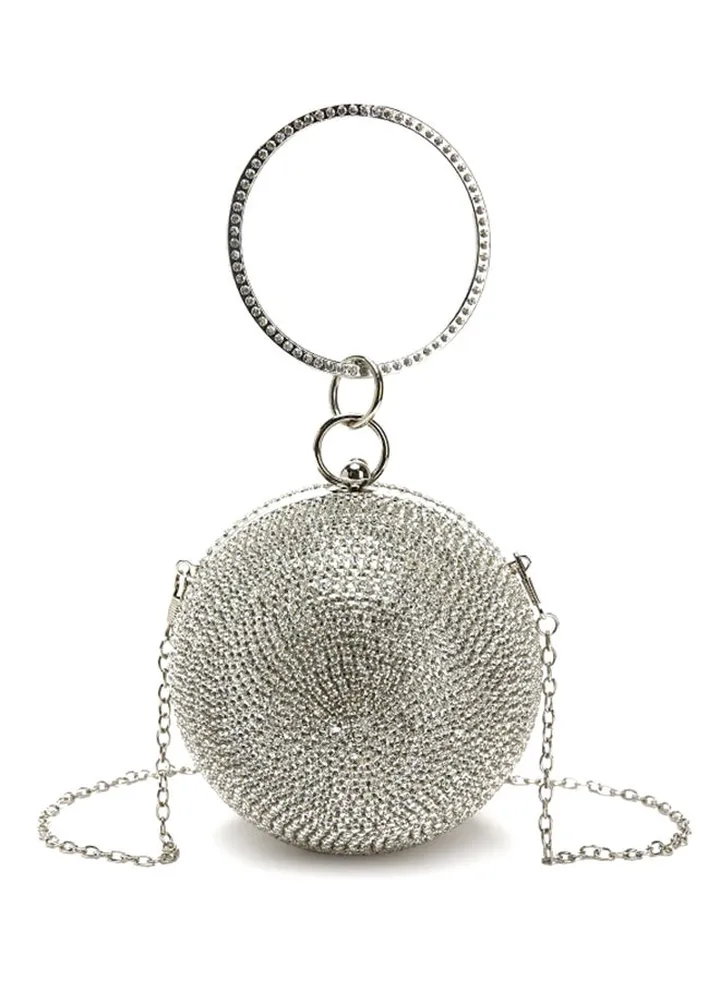 Leather Clutch Silver