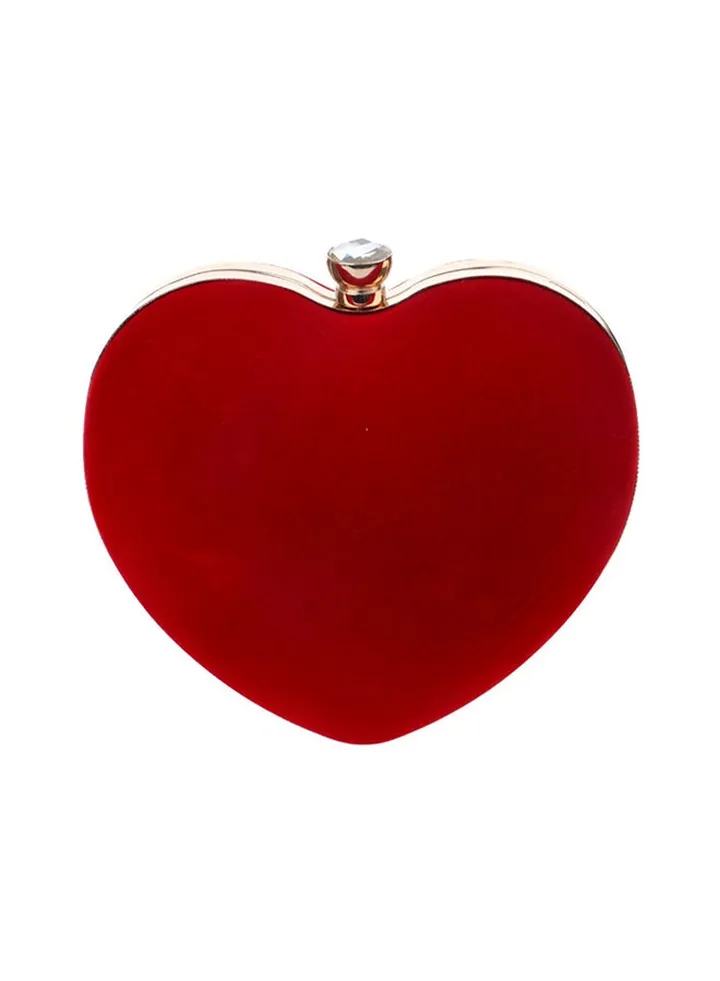 Heart Shaped Clutch Red