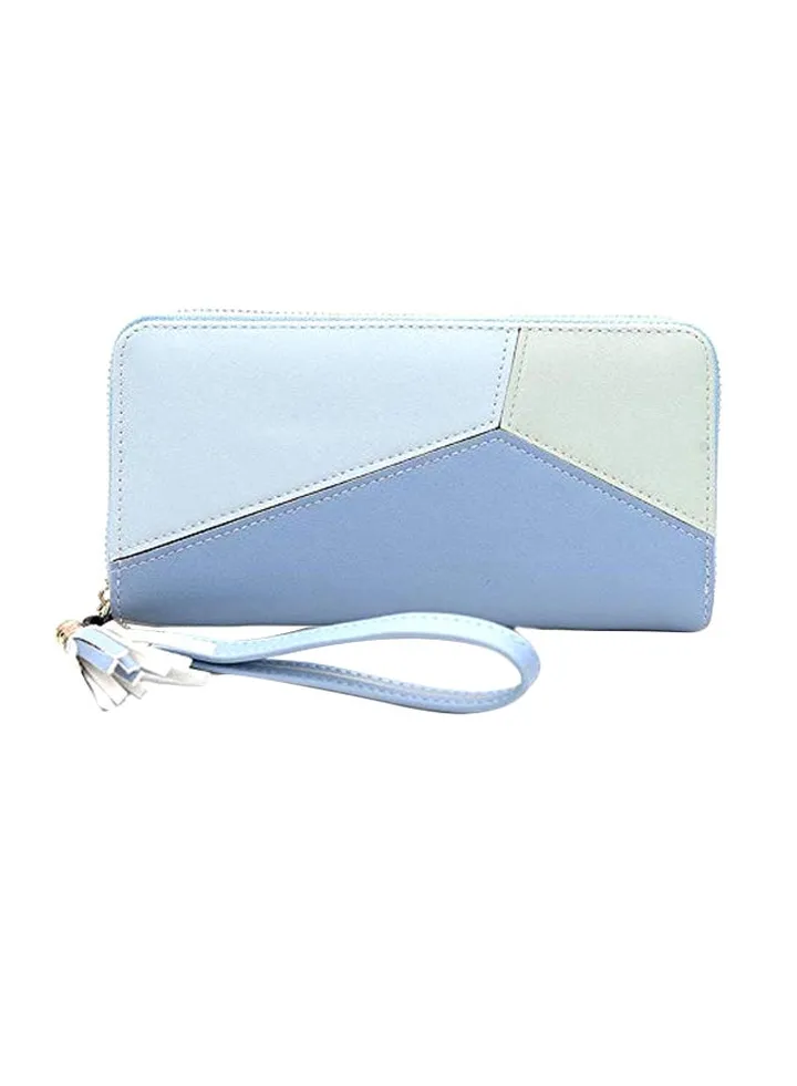 Leather Clutch Bag Blue/Grey