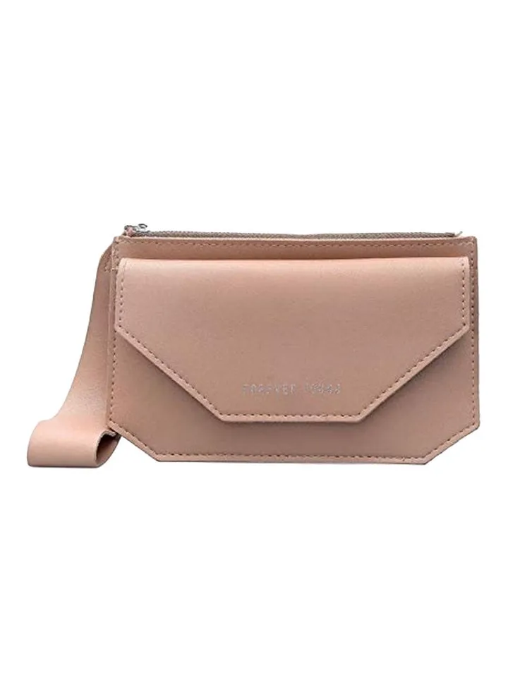 Vintage PU Leather Clutch Pink