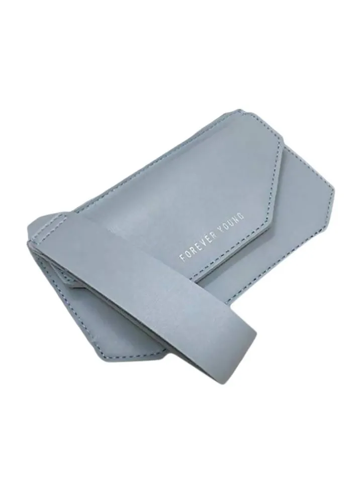 PU Leather Folding Clutch Blue