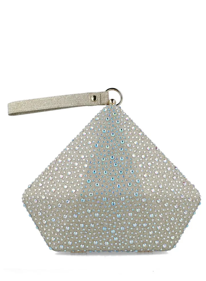 Textured Magnet Lock Clutch Bag