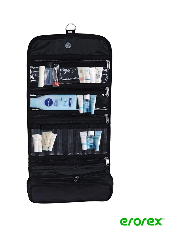 Hanging Jewellery Organizer with Multi Pockets Black