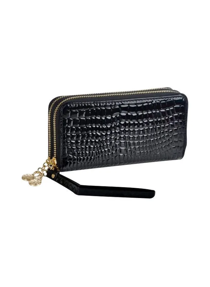 Double Zipper Clutch Black/Gold