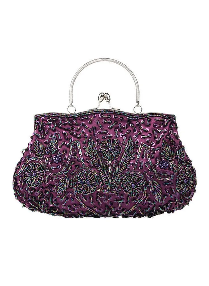 Trendy Evening Clutch Bag Purple