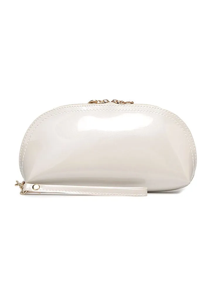 Elegant Exquisite Zipper Clutch White
