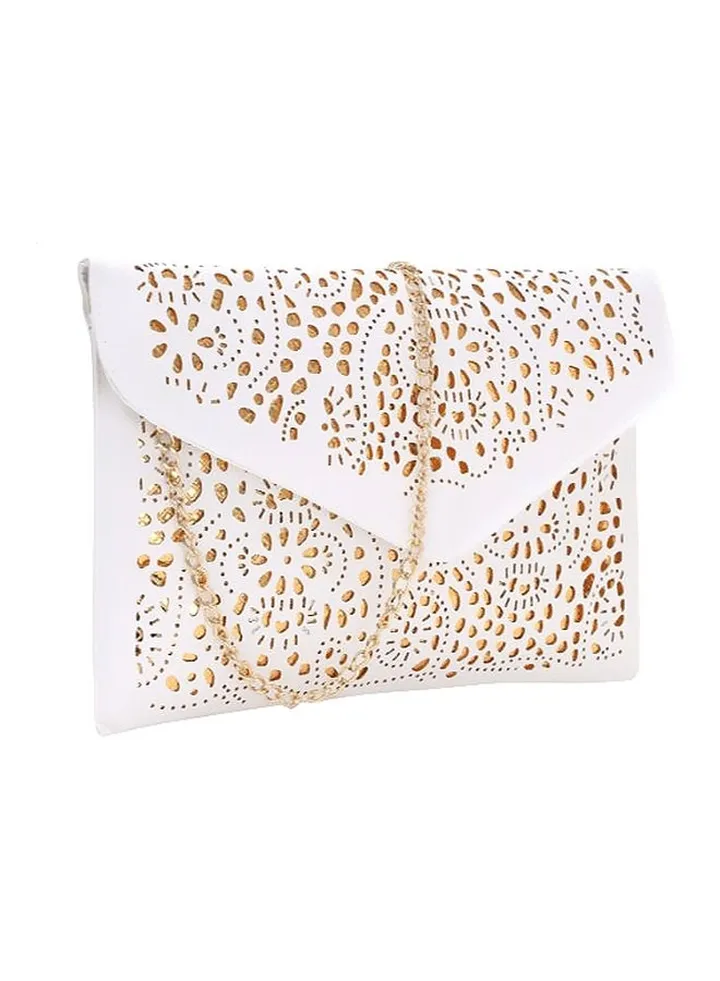 Decorative Clutch White/Gold