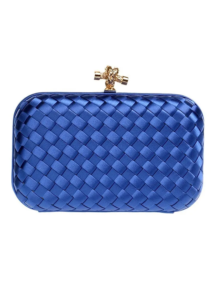 Braided Designer Clutch Blue