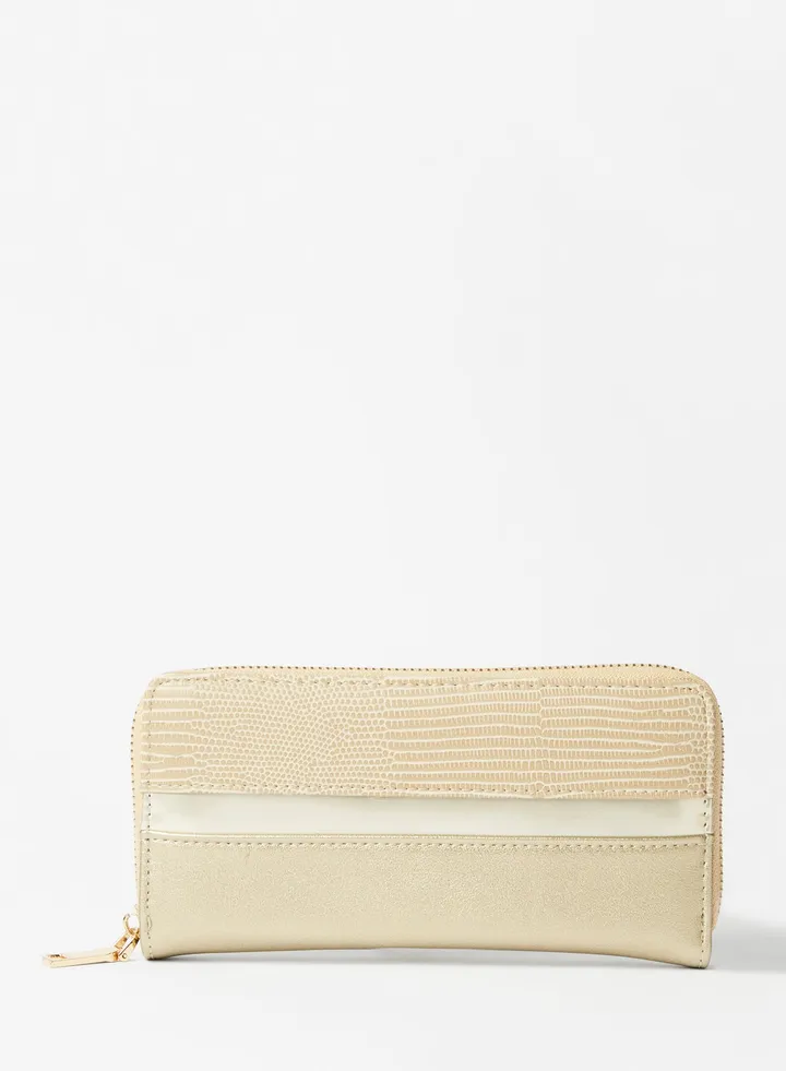 Women's Zip Around Clutch Gold