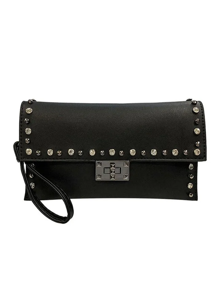 Fashion Rivet Clutch Black
