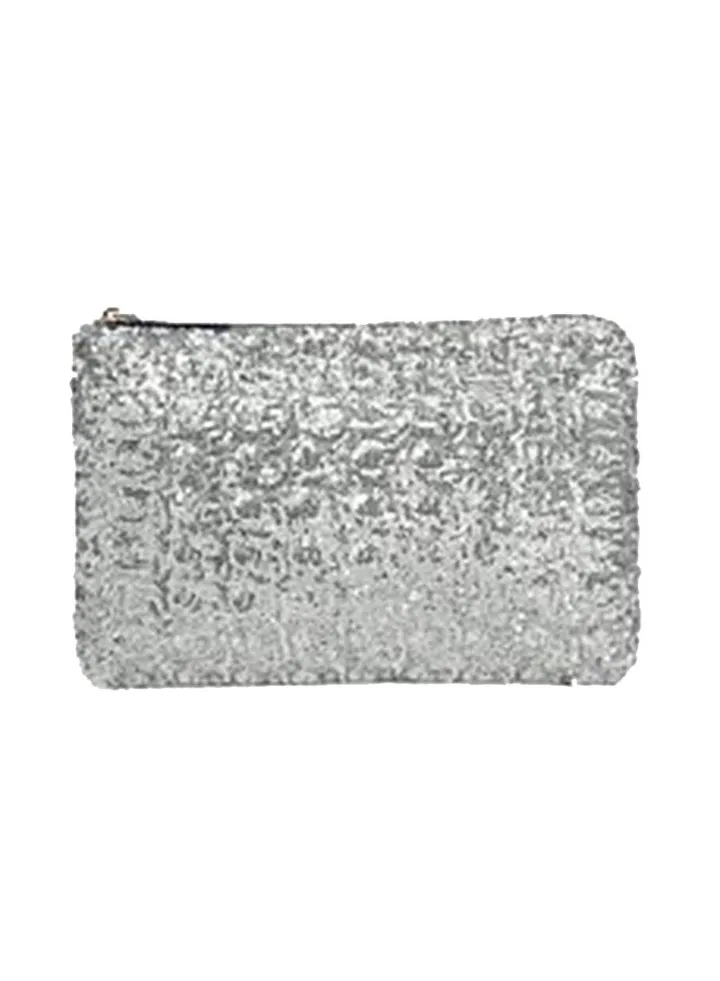 Dazzling Sequins Glitter Sparkling Evening Party Clutch Silver