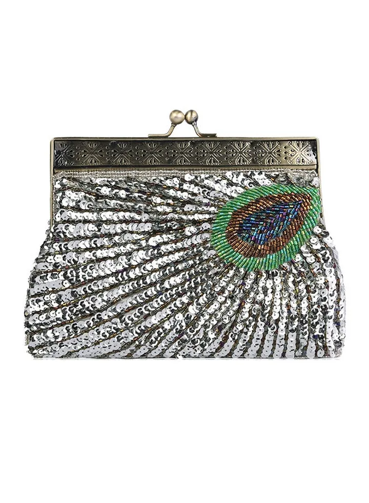 Trendy Evening Clutch Bag Silver