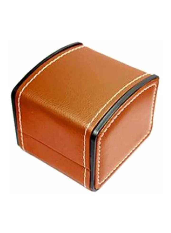 Faux Leather Square Watch Case With Pillow Cushion
