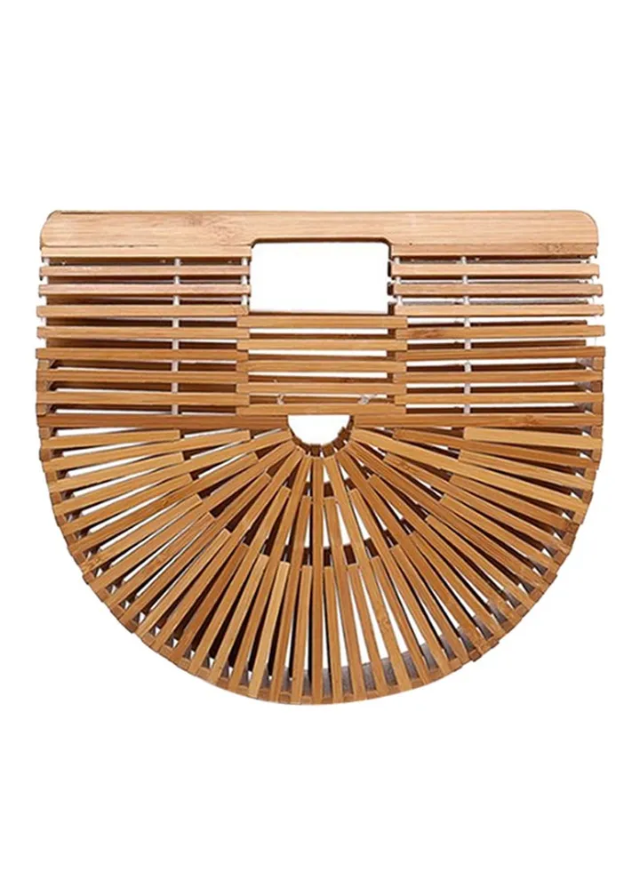 Handmade Beach Bamboo Clutch Beige