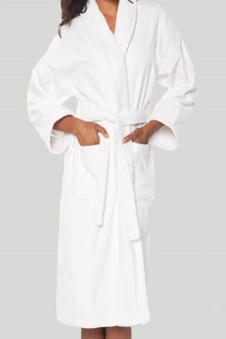 Solid Cotton Bathrobe White