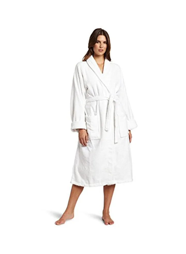 Cotton Bath Robe With Pocket White 3XL