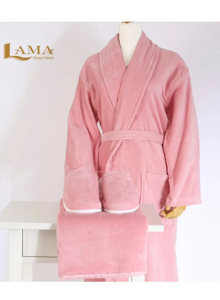 Bath Robe Pink person