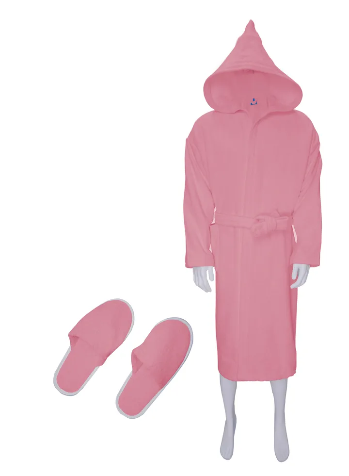Egyptian Cotton Bathrobe For Unisex With Elbow And Slipper And Waist Belt