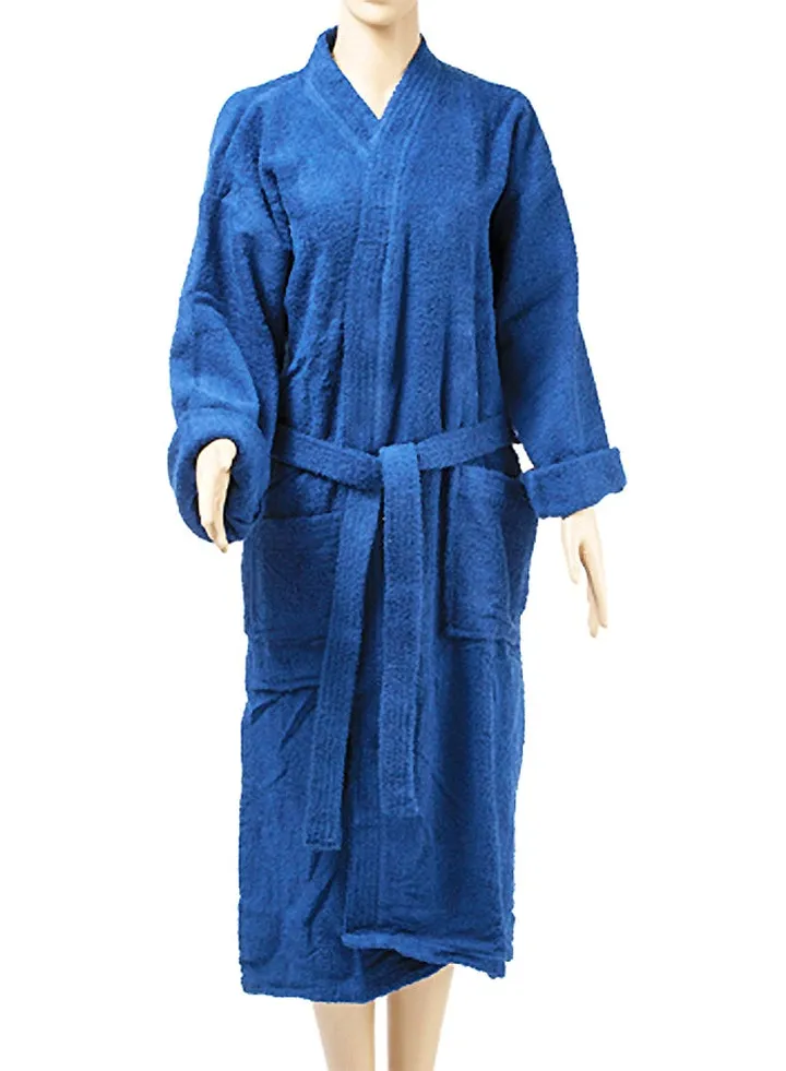 Kimono Style Bath Robe Blue L