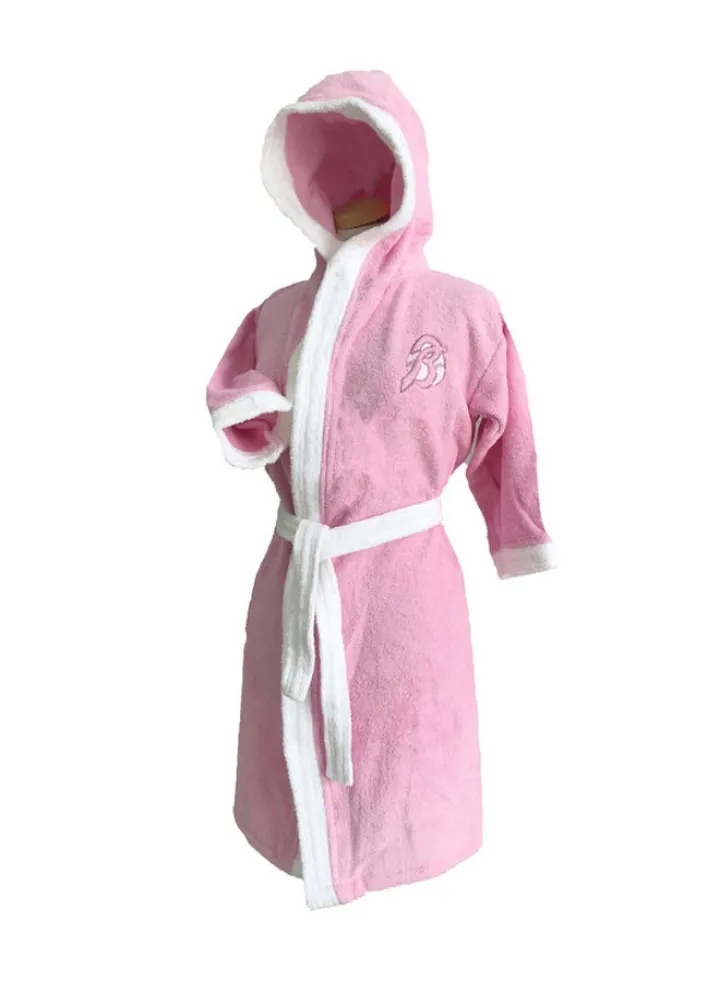 Kids Hooded Bath Robe For 16 Years Light Pink/White MNone