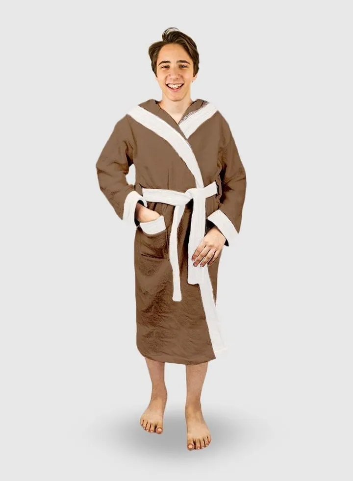Baby Bath Towel 100% Cotton Brown Comfortable Hooded Baby Bath Towel - for Girls and Boys - 1pc