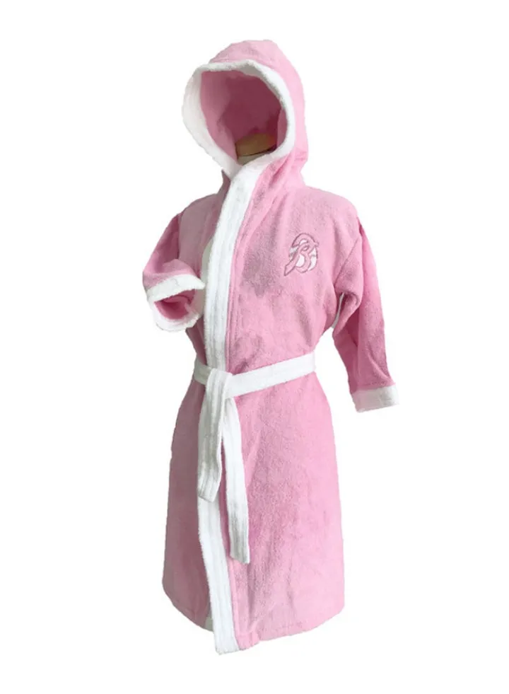 Kids Hooded Bath Robe For 14 Years Light Pink/White MNone