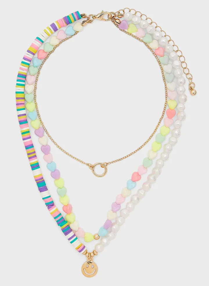 Heart Beaded Layered Necklace