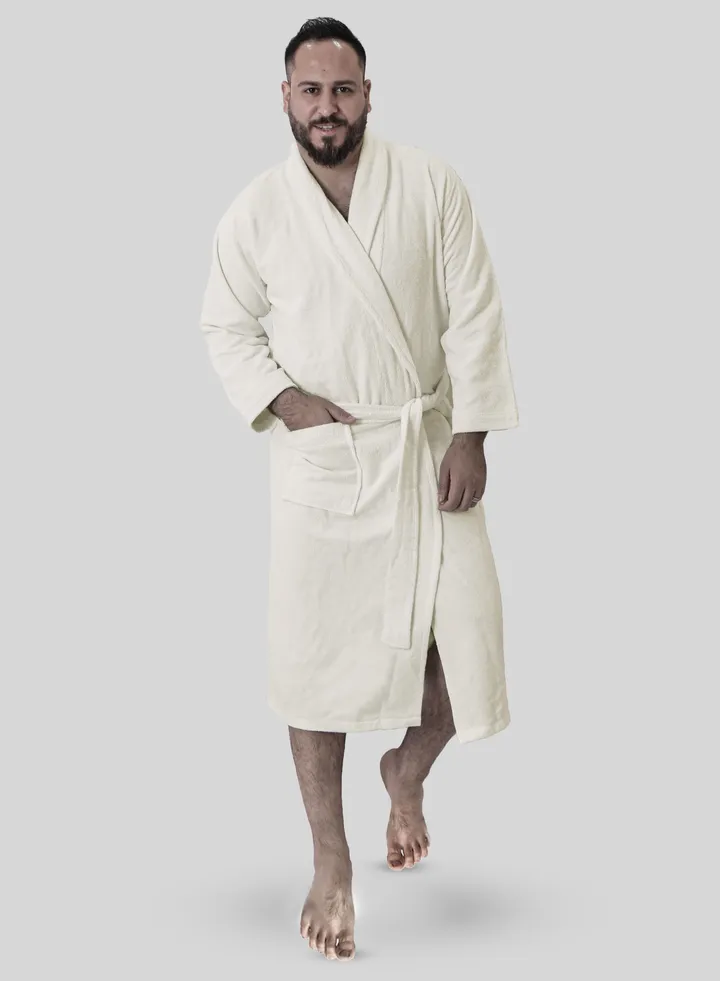 Bath robe 100% soft cotton with a pocket and a distinctive waistband in a multi-size elegant design