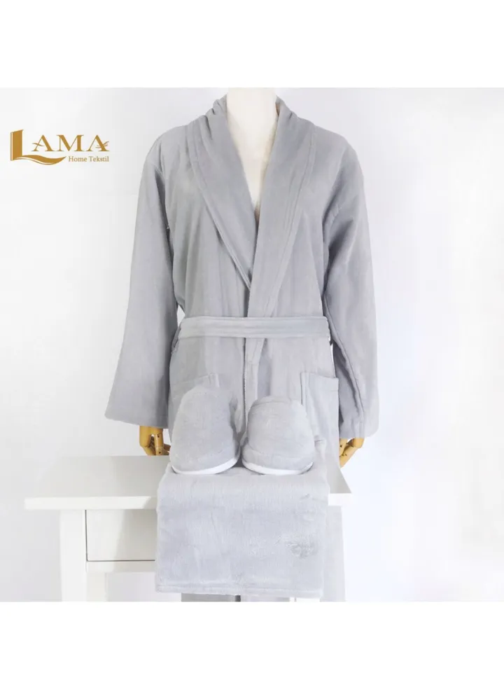Bath Robe Grey Person