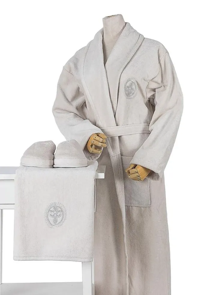 Bath Robe Beige Person