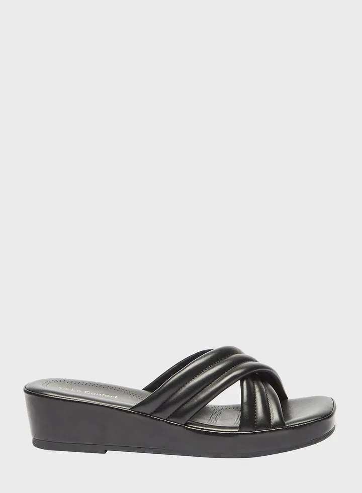 Cross Strap Wedge Sandal