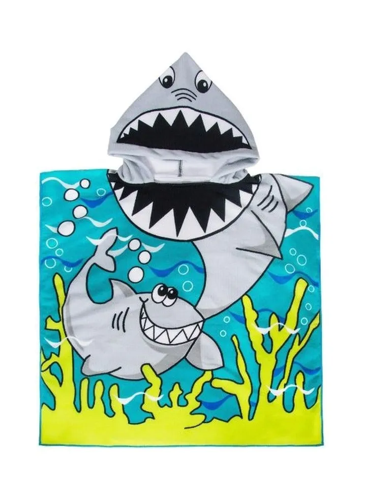 Hooded Beach Towel Grey/Green/Blue