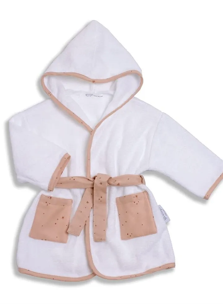 Organic Bath Robe Pink Sparkle 0-12M