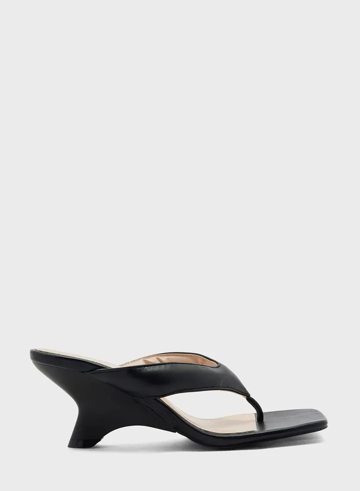 Interest Wedge Heel Thong Sandal