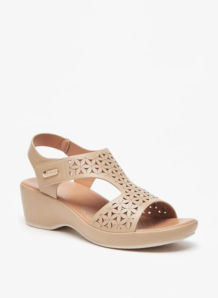 Women Lazer Cut Comfort Sandal With Back Strap