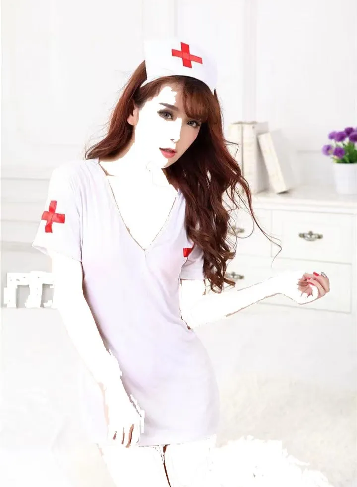 Lingerie Maid Cut-out Nurse Costume Dress .