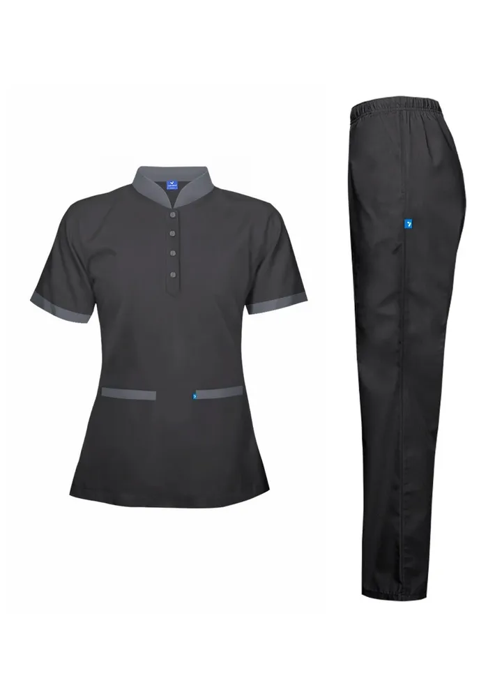 Maid Uniform Short Sleeve Shirt & Pant Set