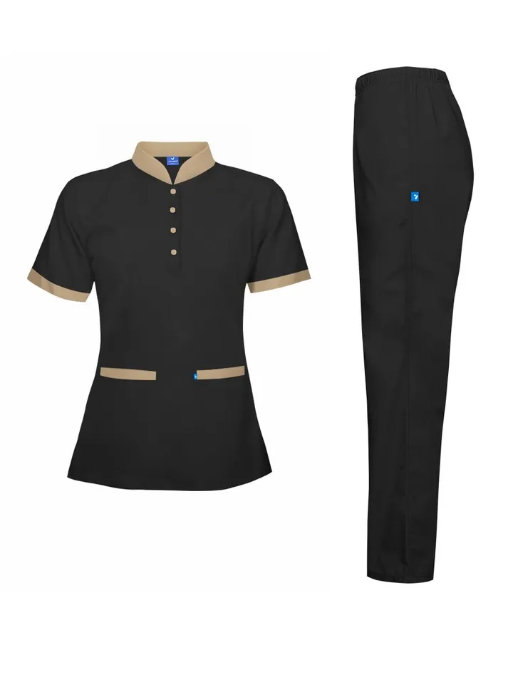 Maid Uniform Short Sleeve Shirt & Pant Set
