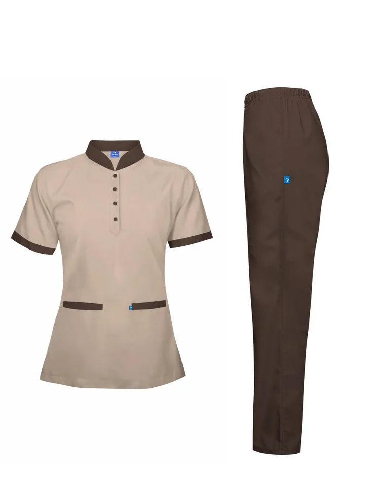 Maid Uniform Short Sleeve Shirt & Pant Set