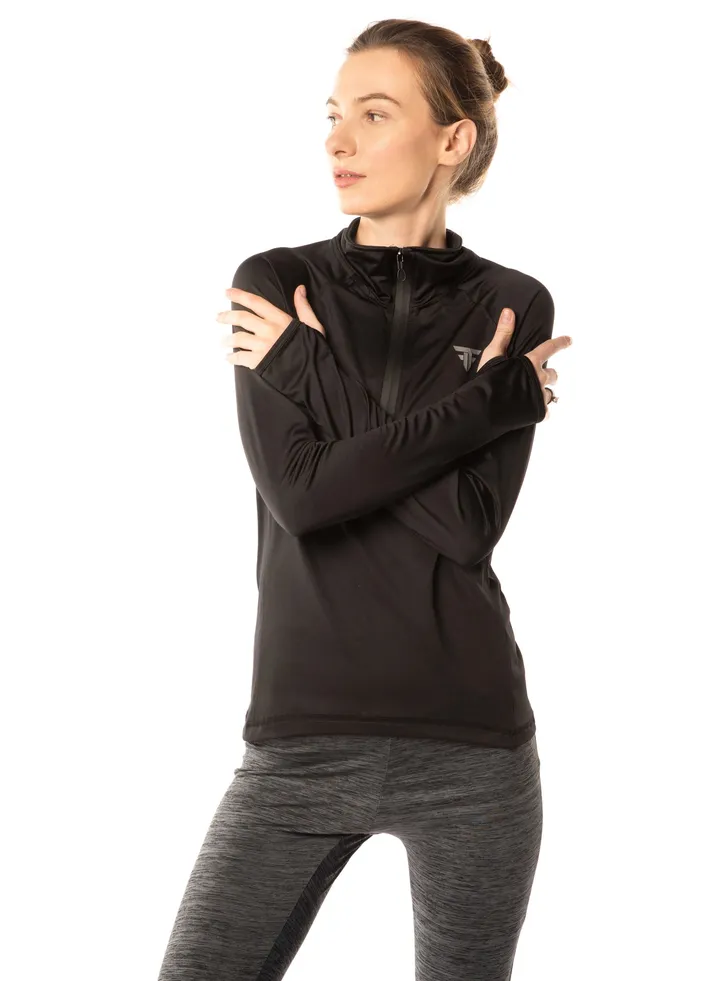 Black half zipper sweatshirt