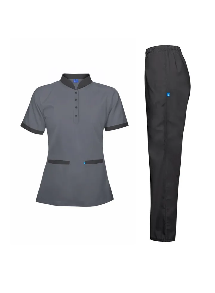 Maid Uniform Short Sleeve Shirt & Pant Set