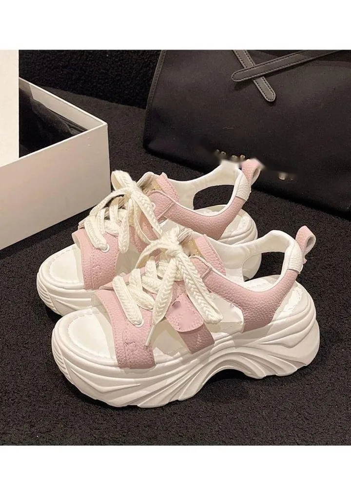 Summer New Little Height Increase Thick Soles Outside Wearing Sandals Woman