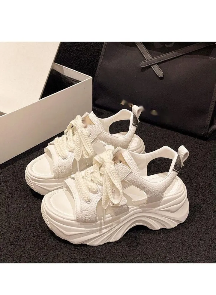 Summer New Little Height Increase Thick Soles Outside Wearing Sandals Woman