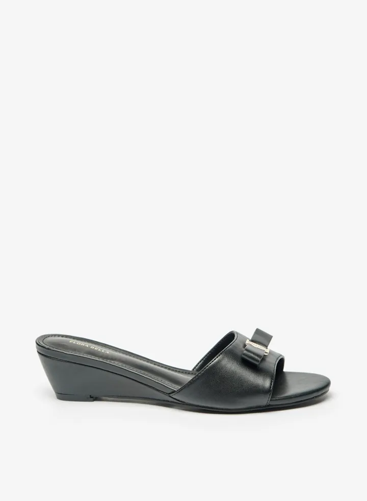 Womens Logo Accented Slip On Sandals With Wedge Heels By Shoexpress