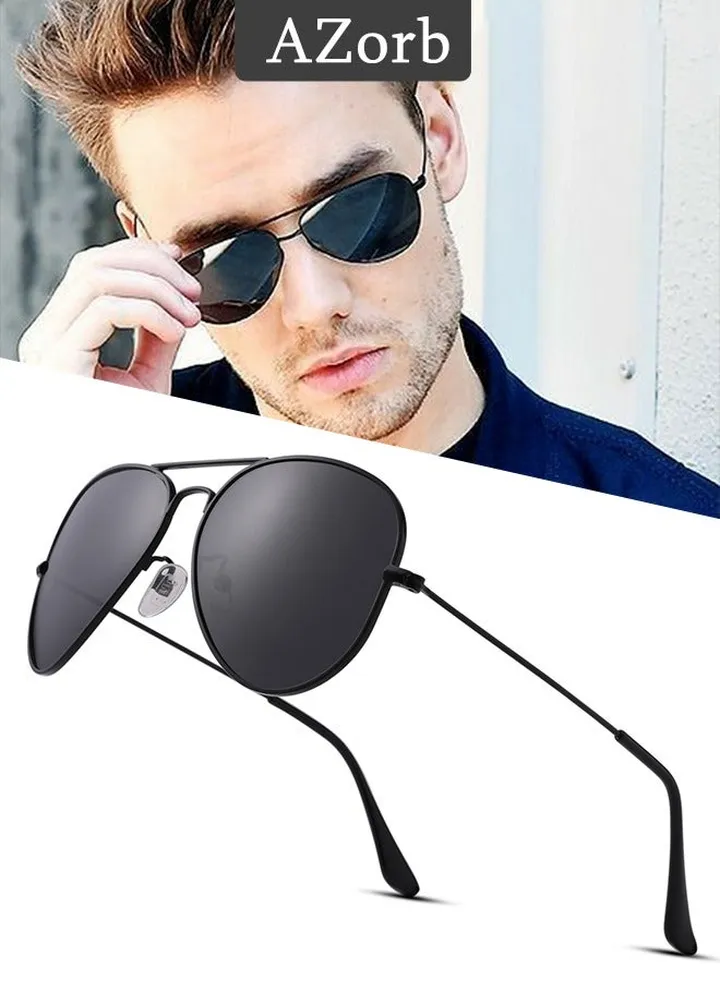 Polarized Aviator Sunglasses for Men Women Metal Frame Glasses Men's Sunglasses UV400 Protection, Fashion Travel Driving Fishing Glasses for Women Men Black