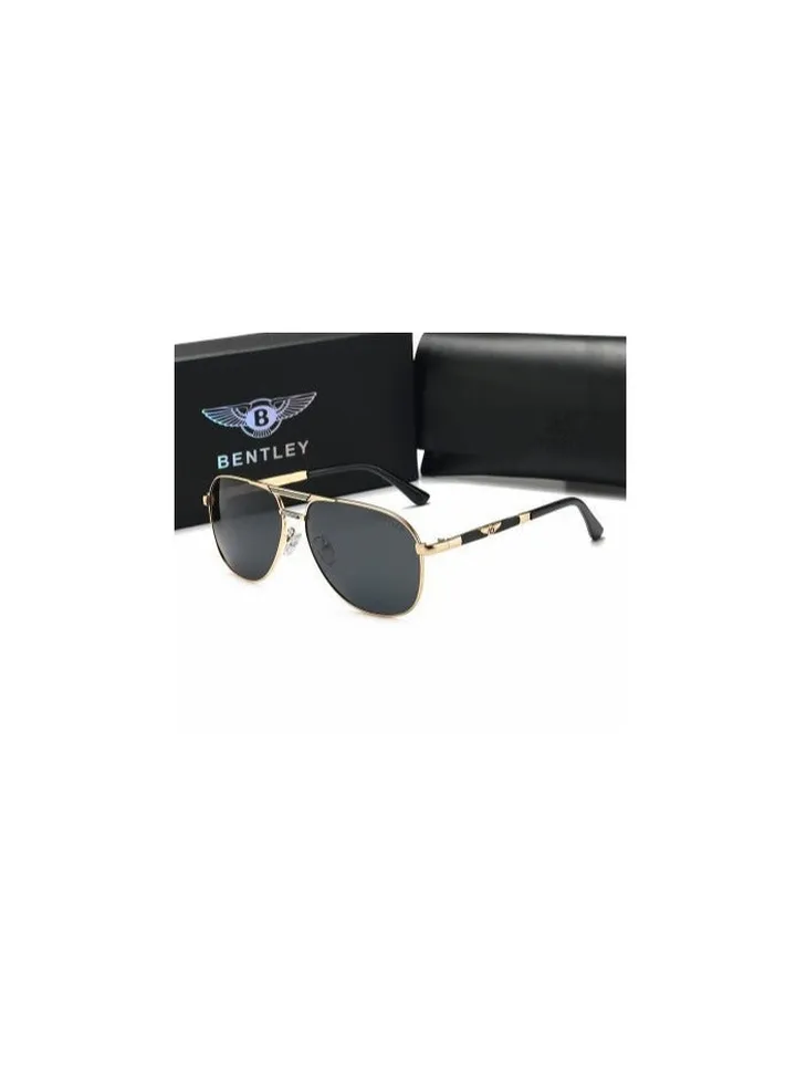 New BENTLEY Fshion High Quality Sunglasses Men's Polarized Sunglasses Gold Frame Black Gray