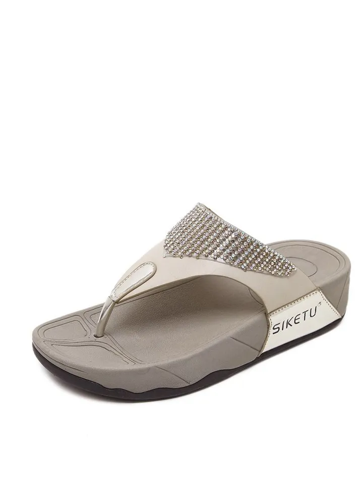 Casual Beach Wedge Sandals Brown