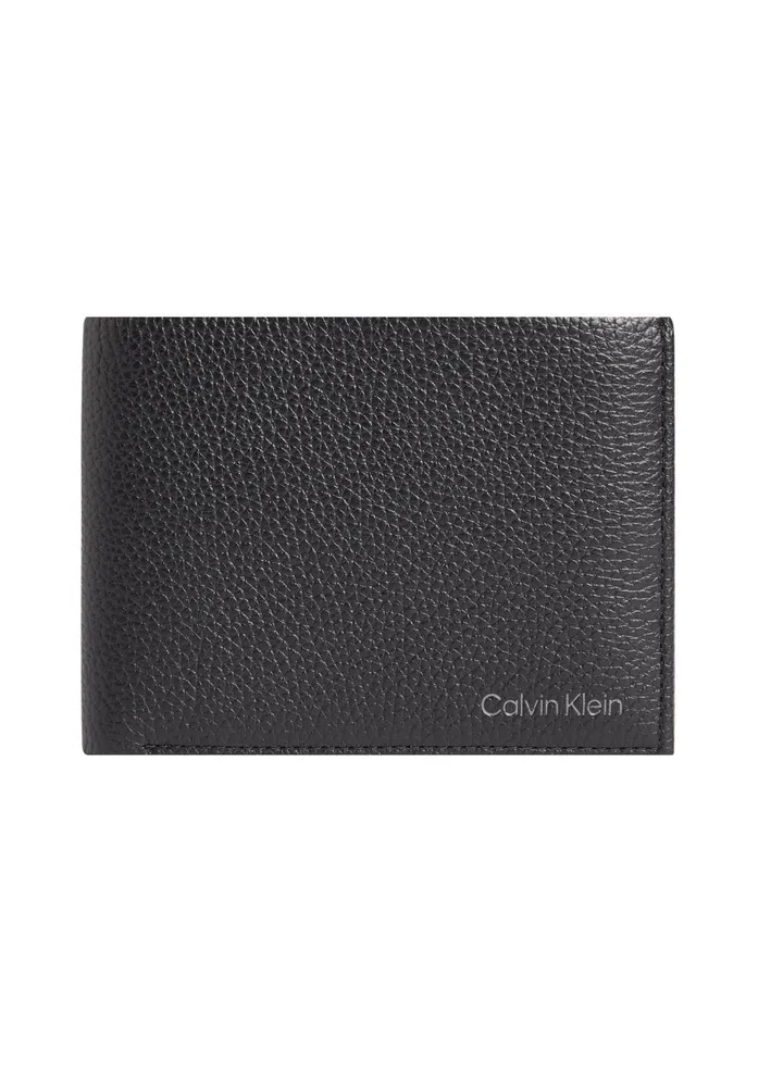 Men's Leather RFID Trifold Wallet, Black