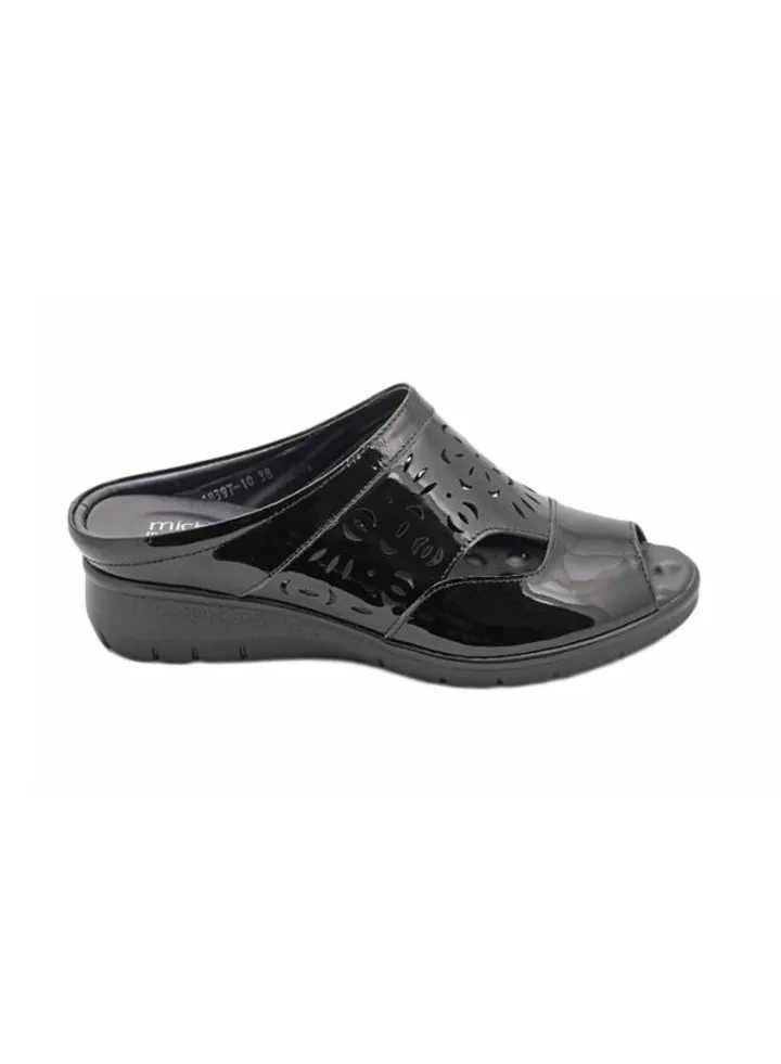 Formal Slide Sandal Shining Black